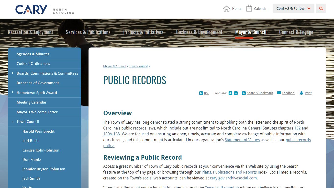 Public Records | Town of Cary